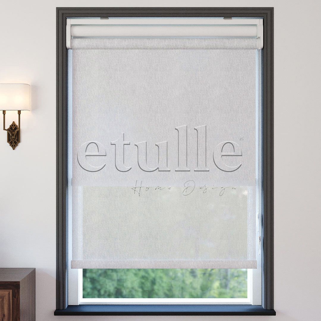 White Plain Double Roller Blind | Nevis