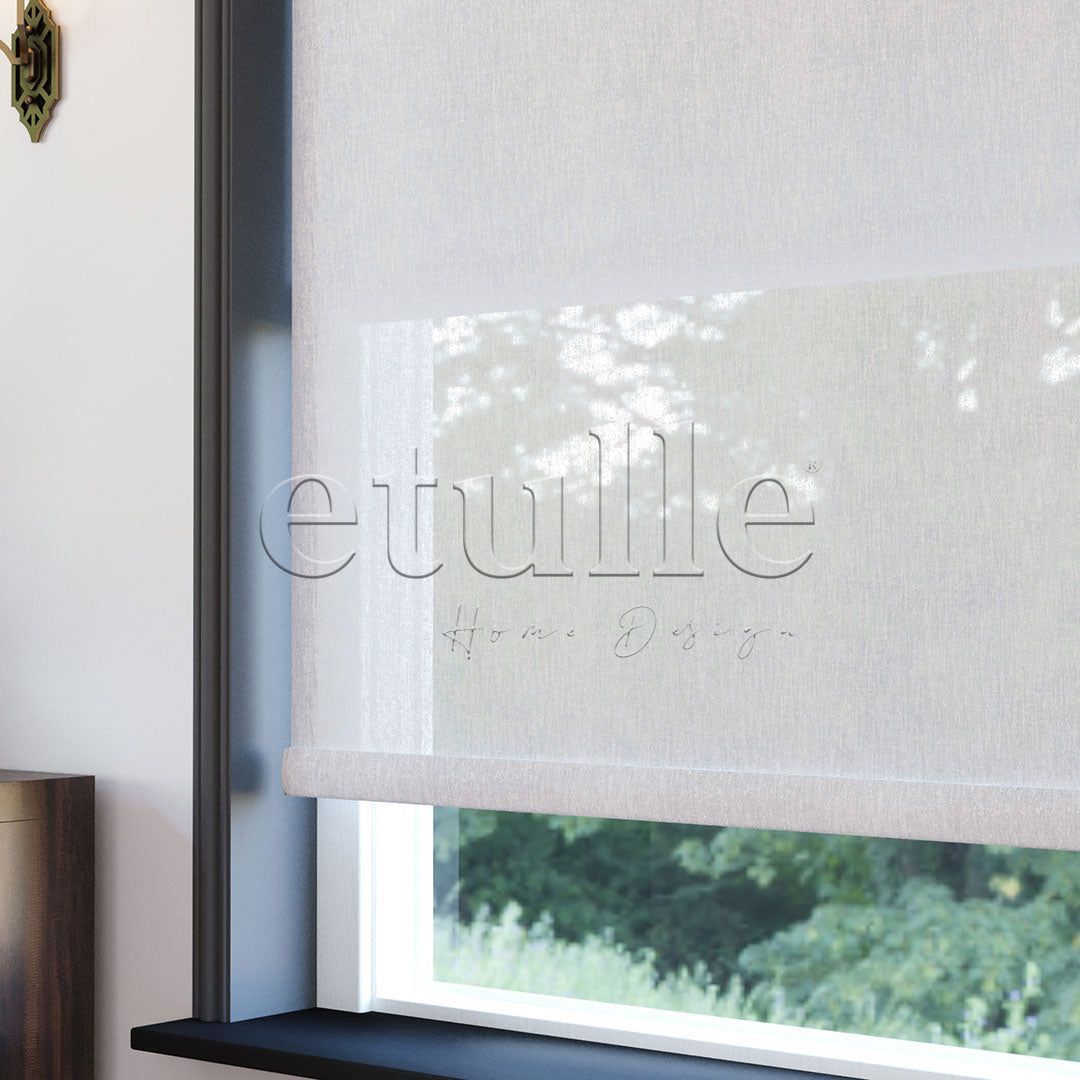 White Plain Double Roller Blind | Nevis