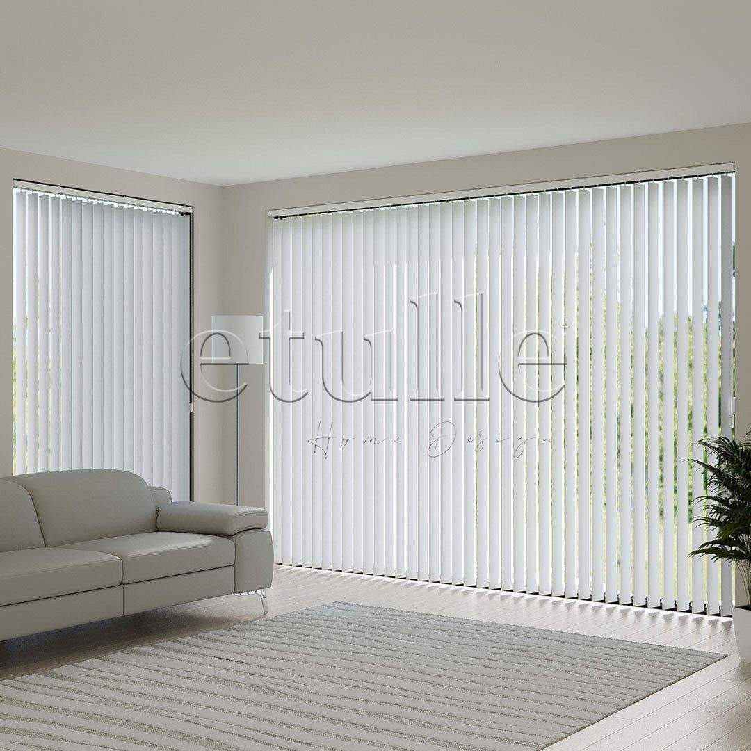 White Plain Fabric Vertical Blinds | Callaway