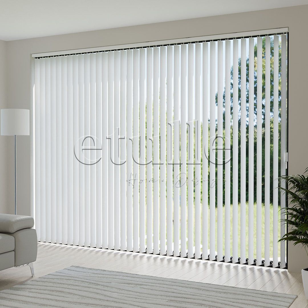 White Plain Fabric Vertical Blinds | Callaway