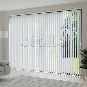 White Plain Fabric Vertical Blinds | Callaway