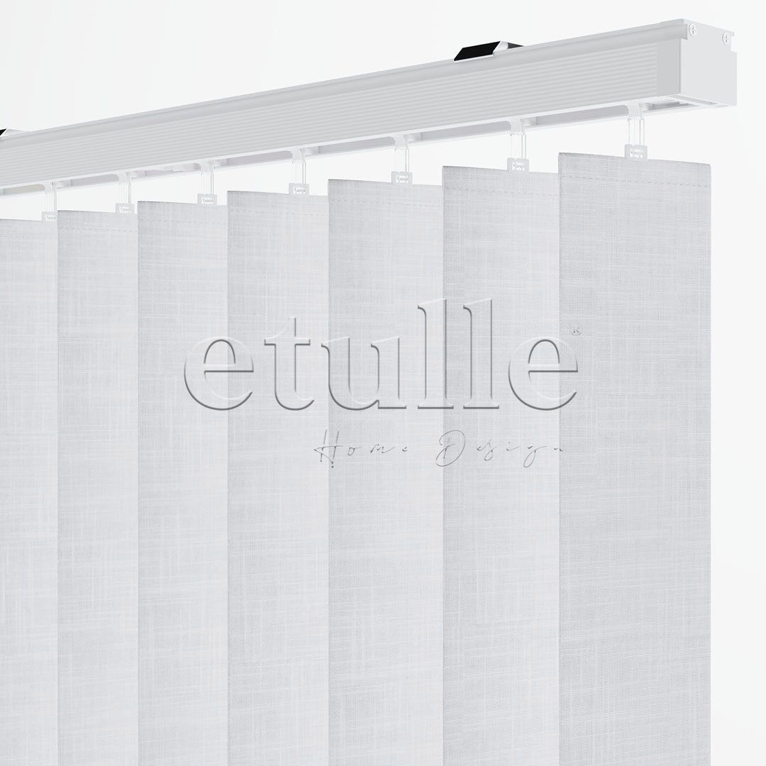 White Plain Fabric Vertical Blinds | Larissa