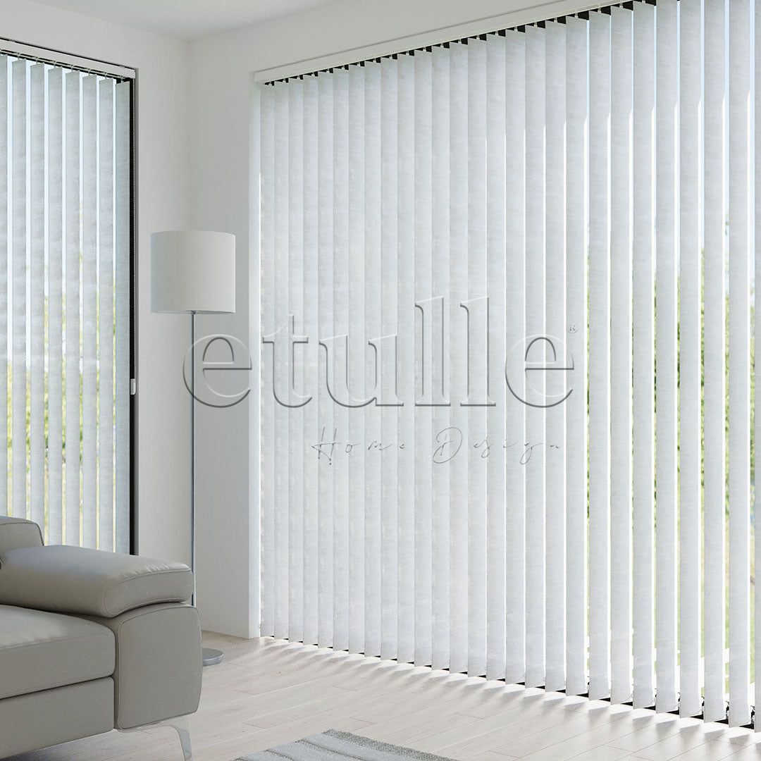 White Plain Fabric Vertical Blinds | Larissa