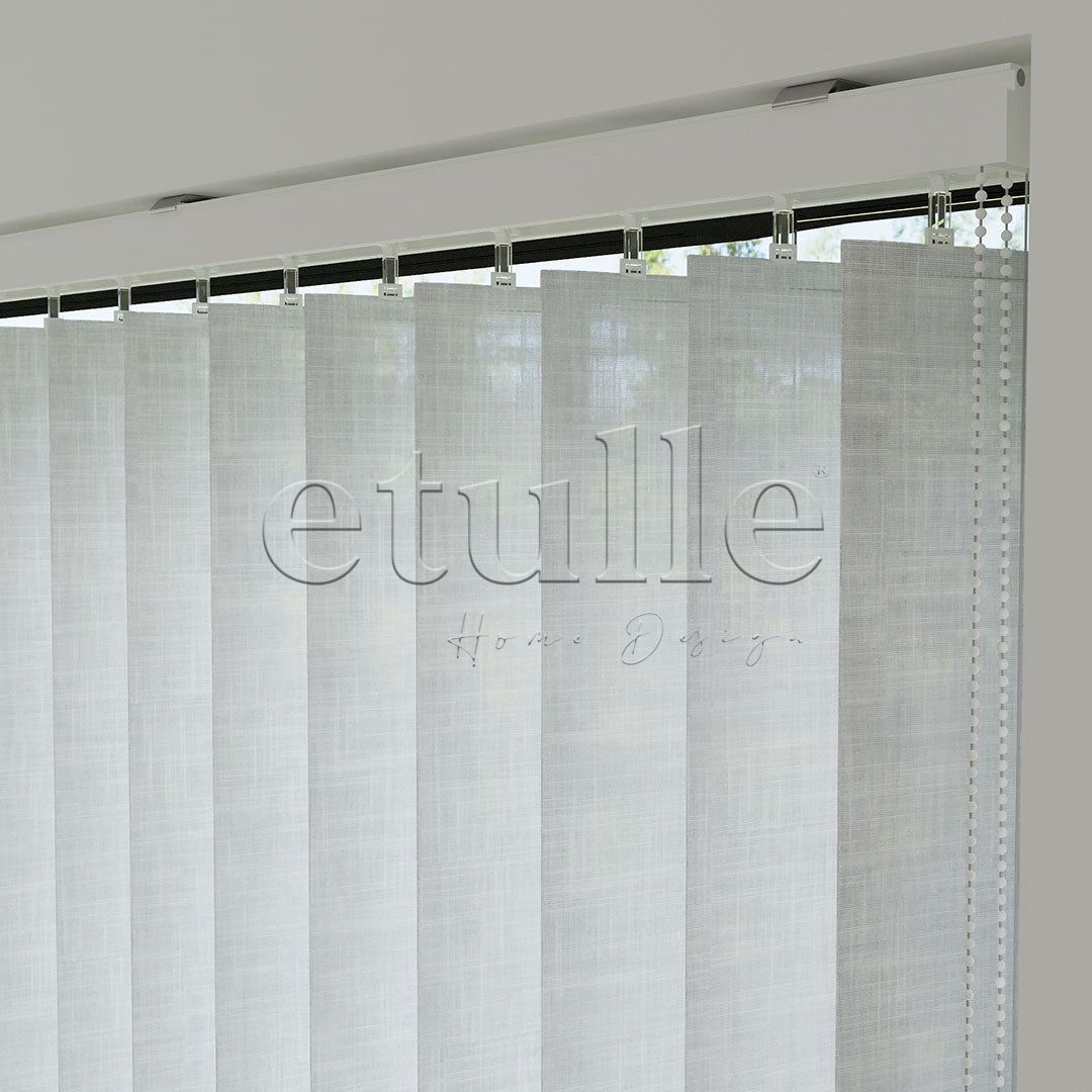 White Plain Fabric Vertical Blinds | Larissa