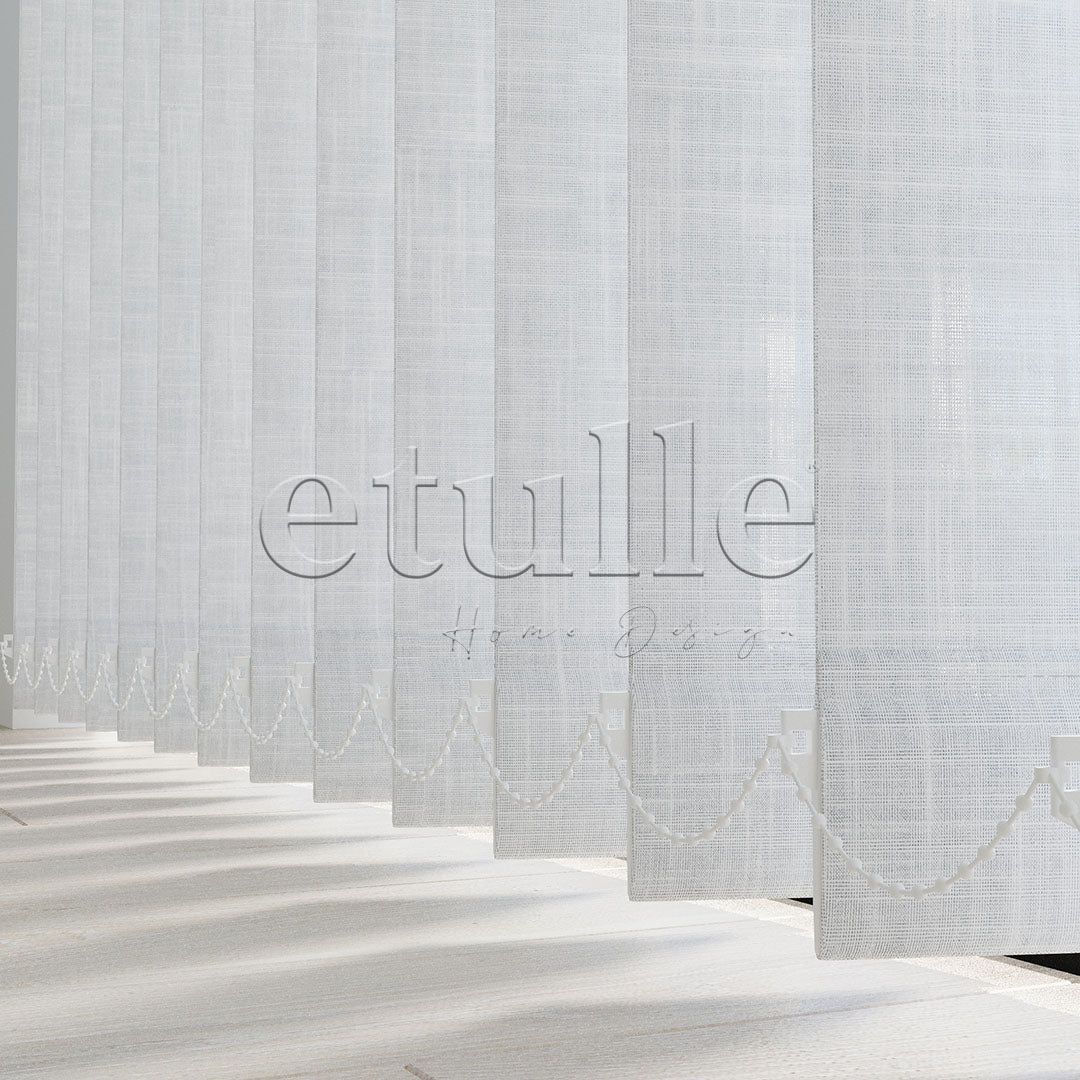 White Plain Fabric Vertical Blinds | Larissa