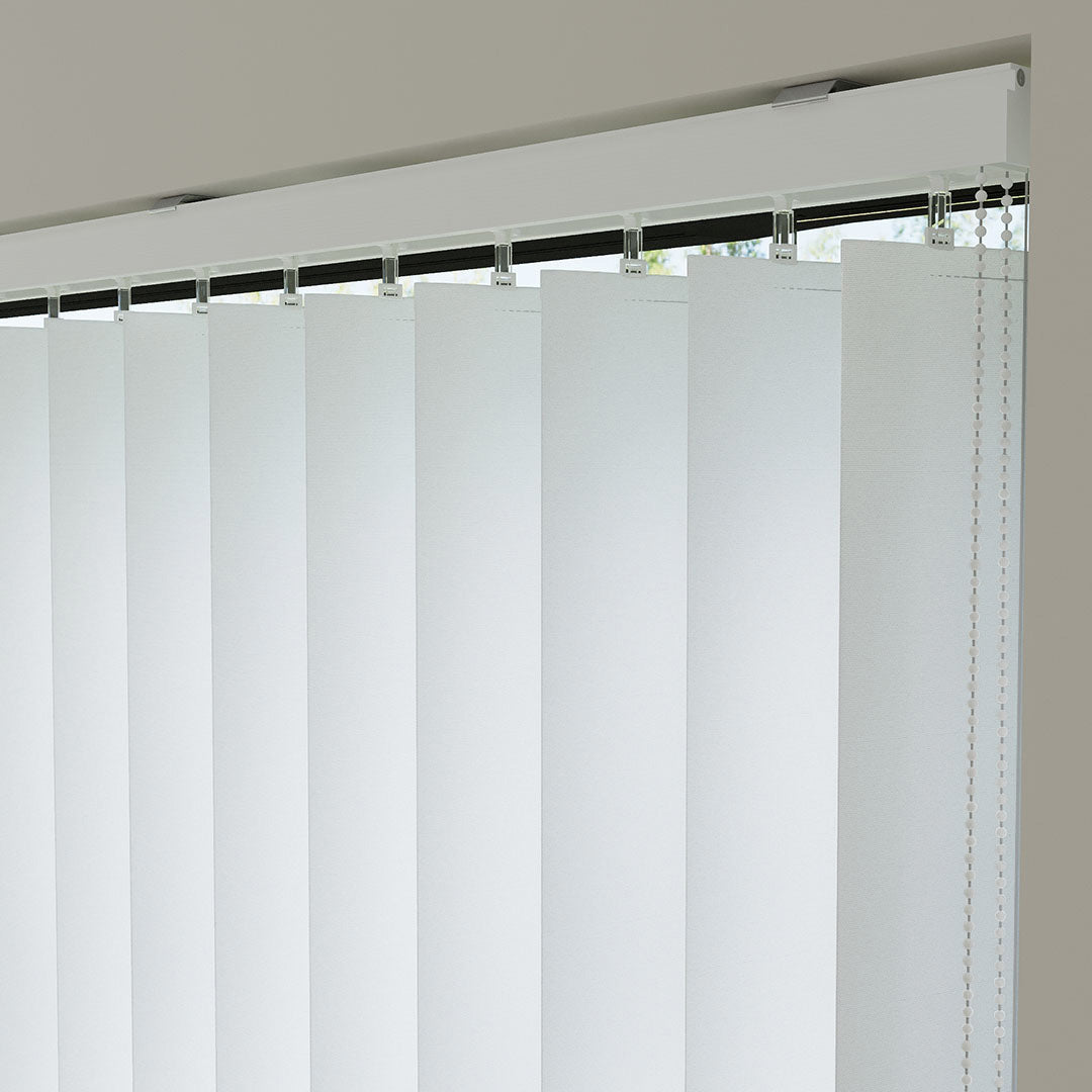 White Plain Fabric Vertical Blinds | Luca