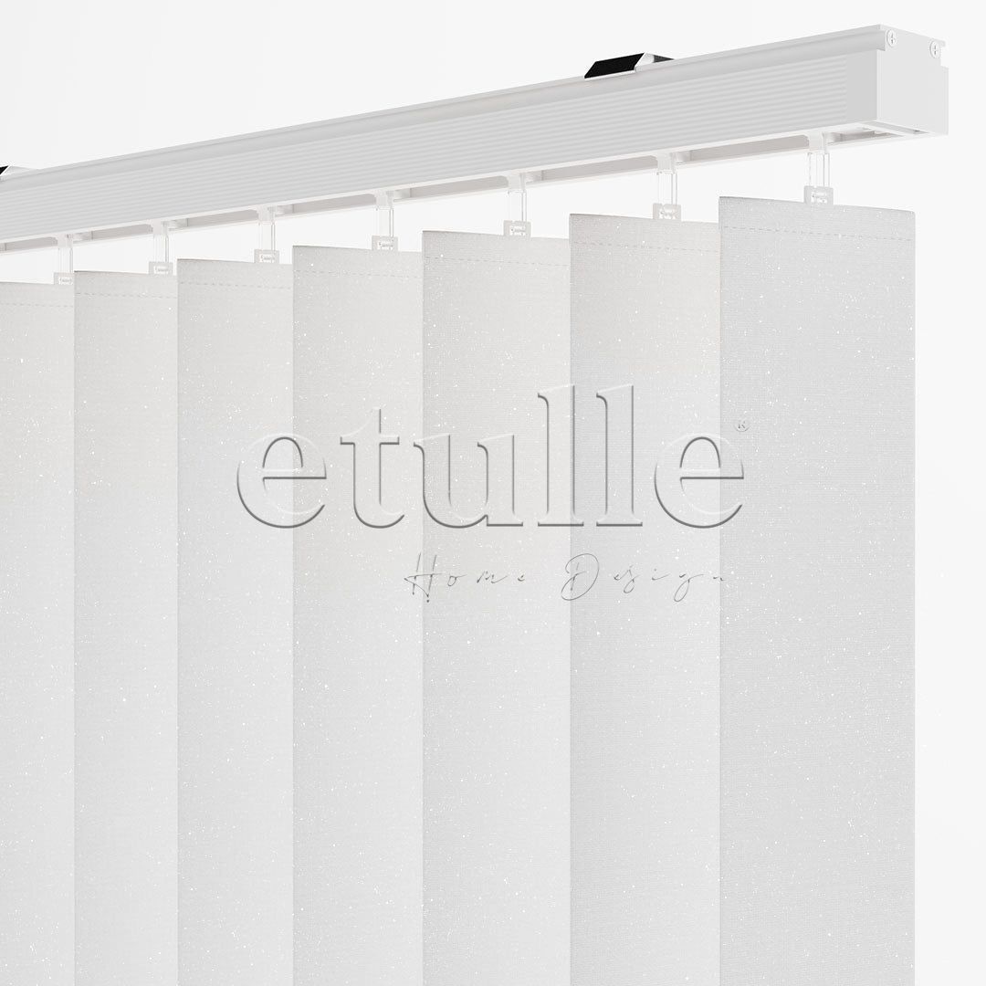 White Plain Fabric Vertical Blinds | Marisa
