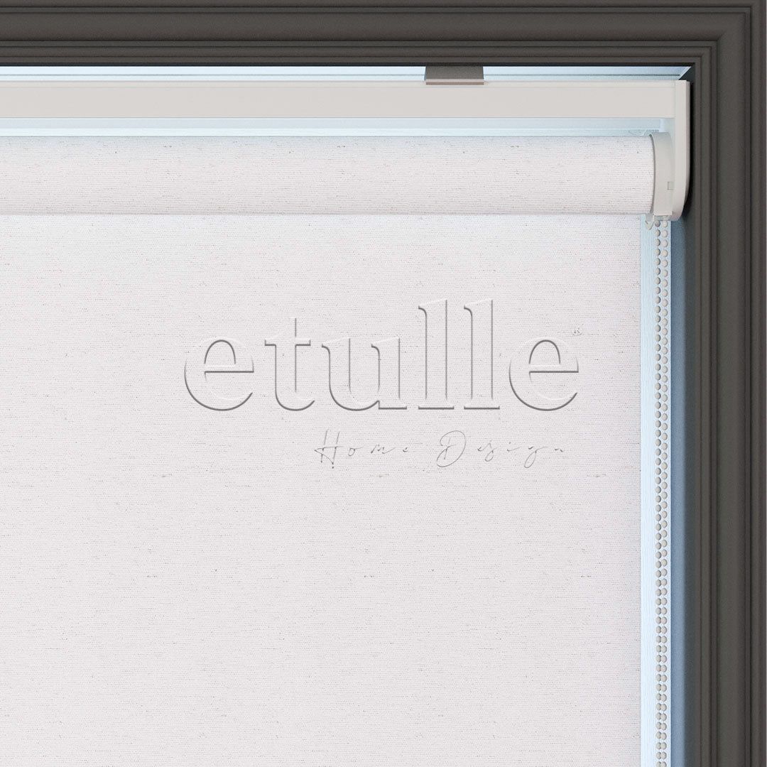 White Matte Linen Roller Blinds | Cascade
