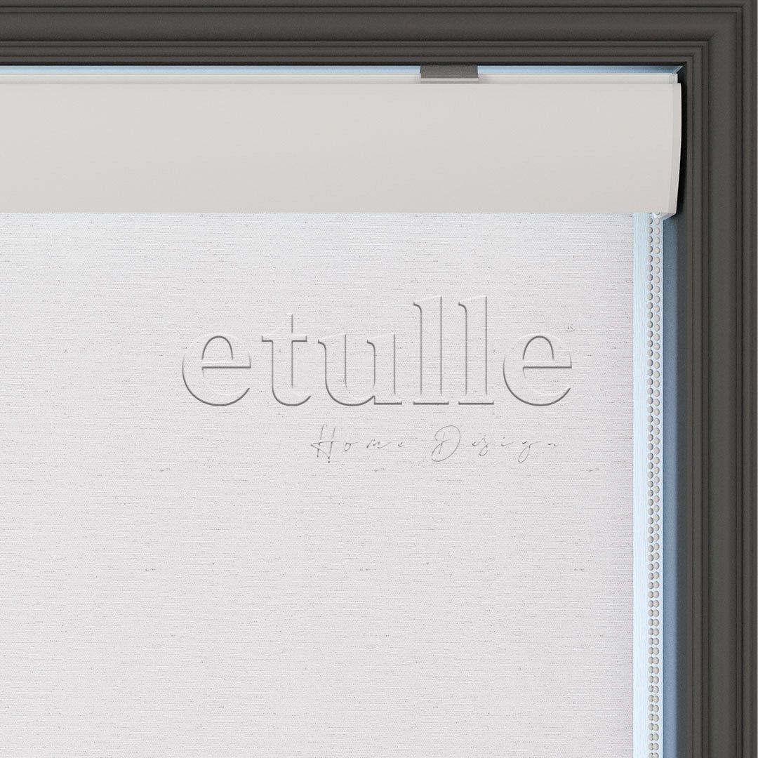 White Matte Linen Roller Blinds | Cascade
