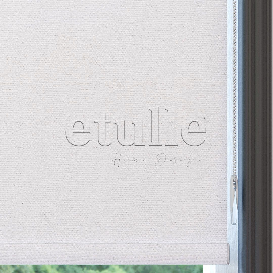 White Matte Linen Roller Blinds | Cascade