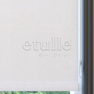 White Matte Linen Roller Blinds | Cascade