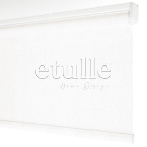 White Matte Linen Roller Blinds | Cascade
