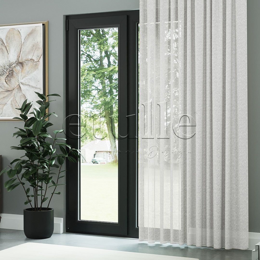 Beyaz Naturel Soft Keten Düz Tül Perde | Sumba