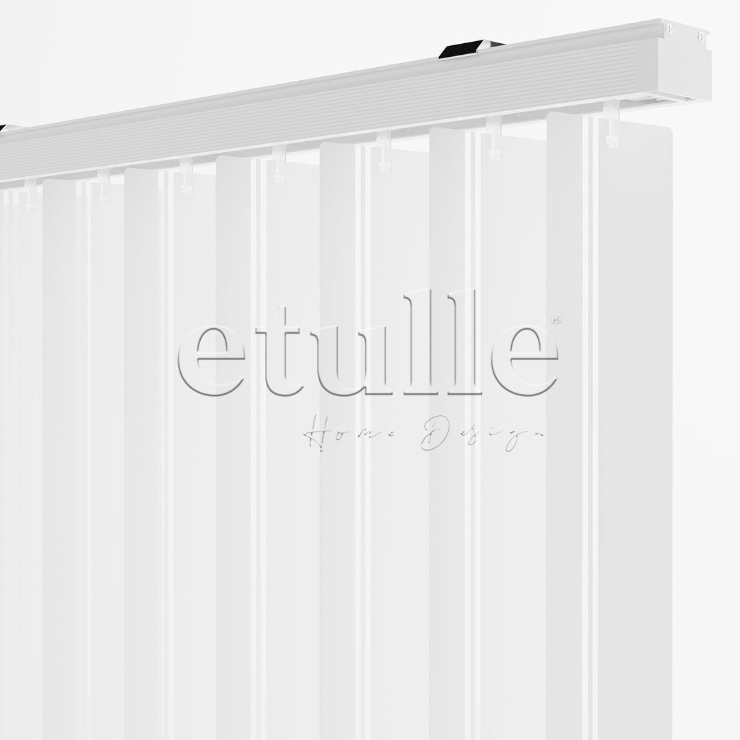 White Transparent Striped PVC Vertical Blinds