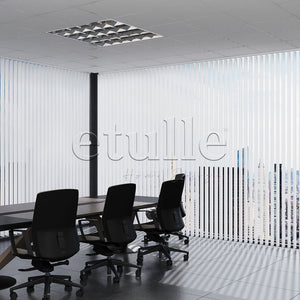 White Transparent Striped PVC Vertical Blinds