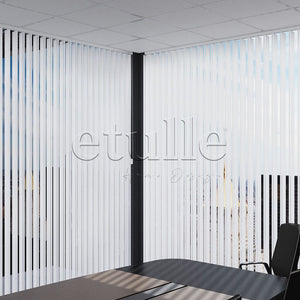 White Transparent Striped PVC Vertical Blinds