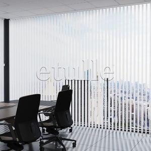 White Transparent Striped PVC Vertical Blinds