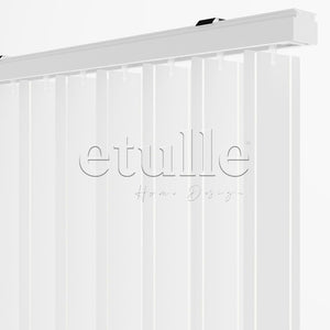 White Transparent Split Striped PVC Vertical Curtain