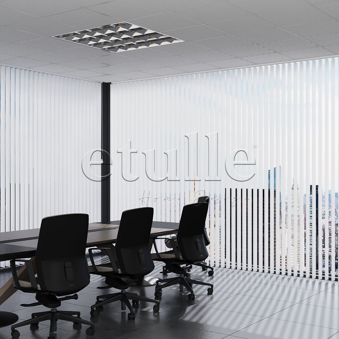 White Transparent Split Striped PVC Vertical Curtain