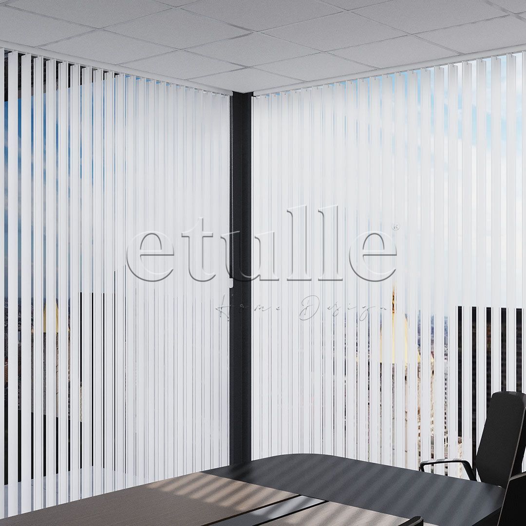 White Transparent Split Striped PVC Vertical Curtain
