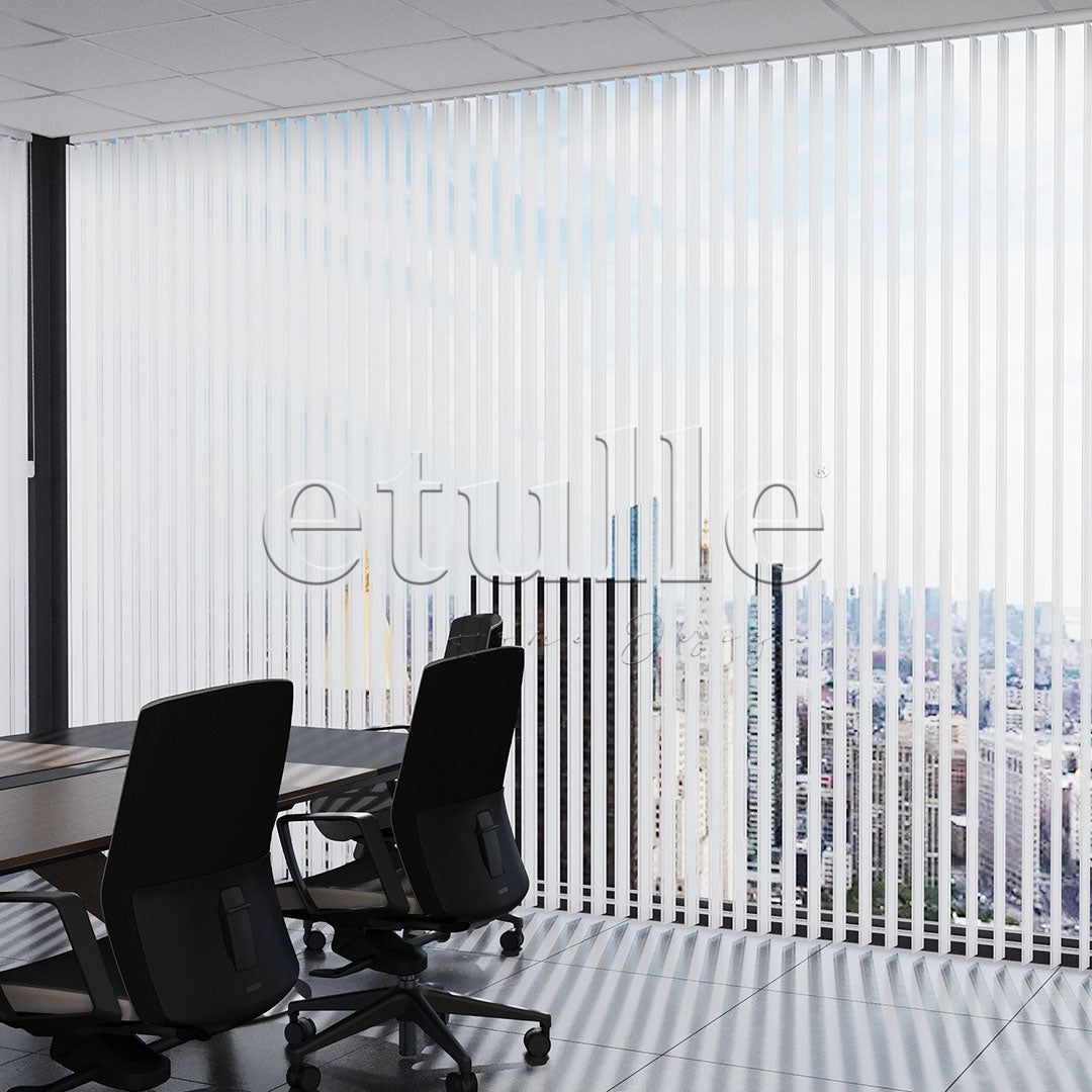 White Transparent Split Striped PVC Vertical Curtain