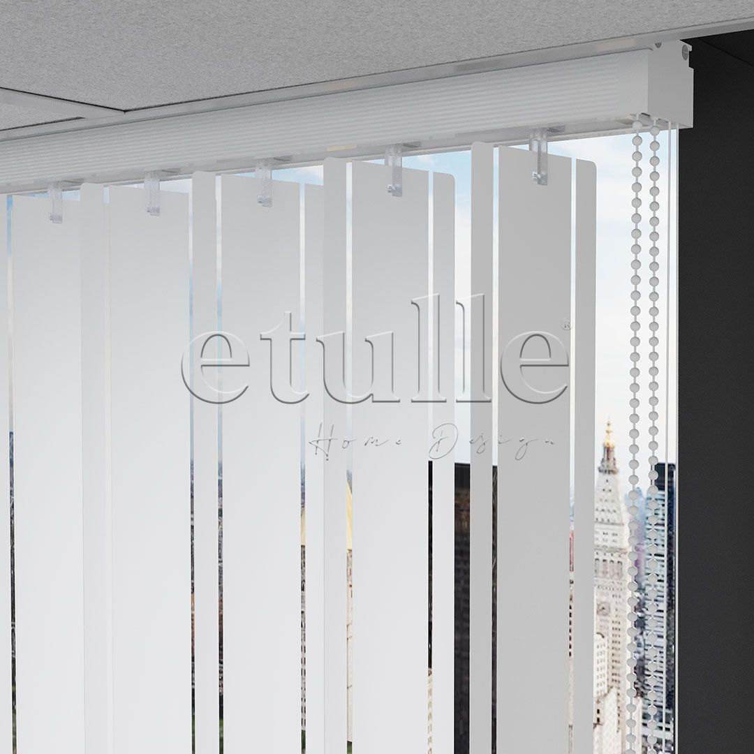 White Transparent Split Striped PVC Vertical Curtain