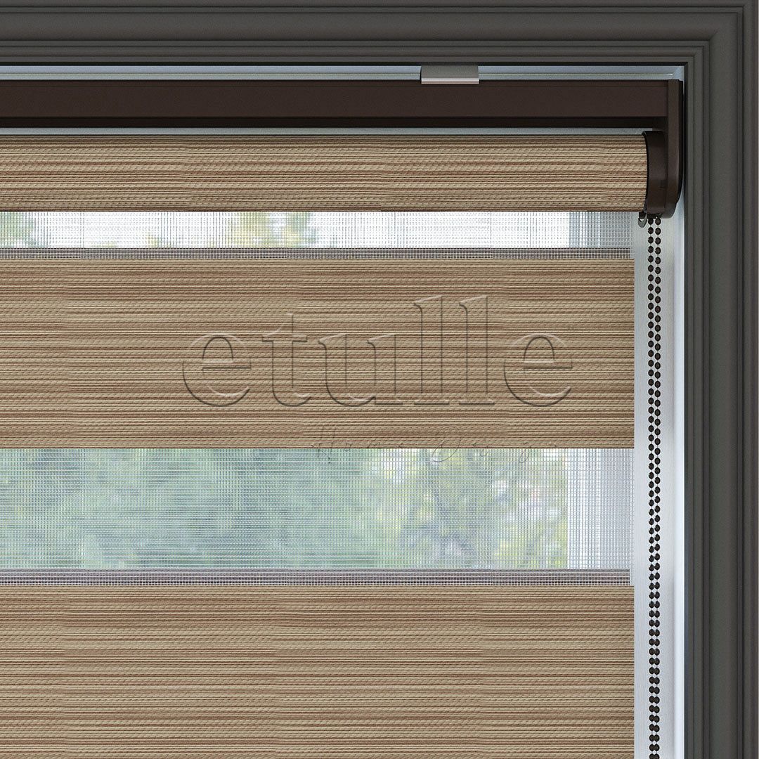 Light Brown Blackout Zebra Curtain | Bolsena