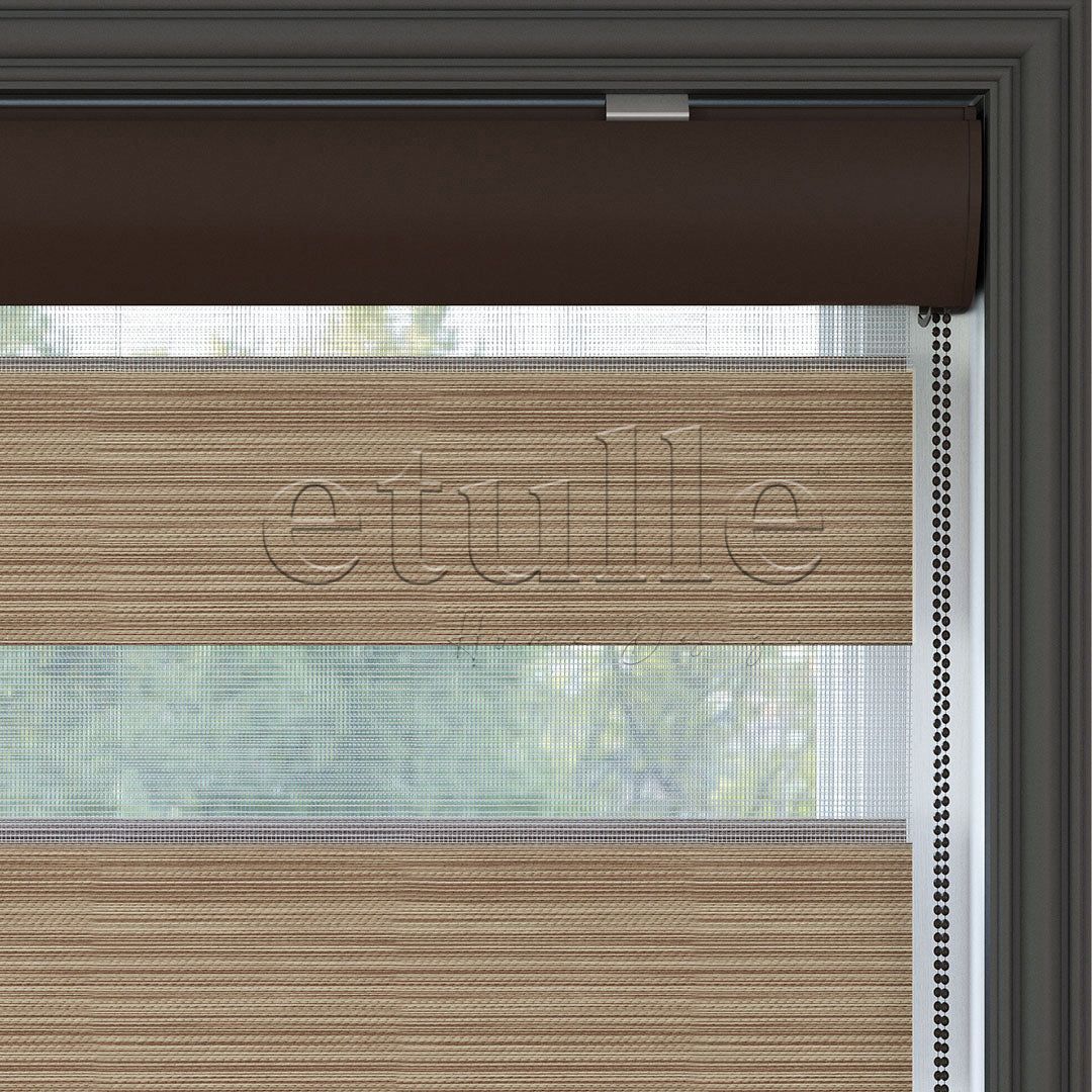 Light Brown Blackout Zebra Curtain | Bolsena
