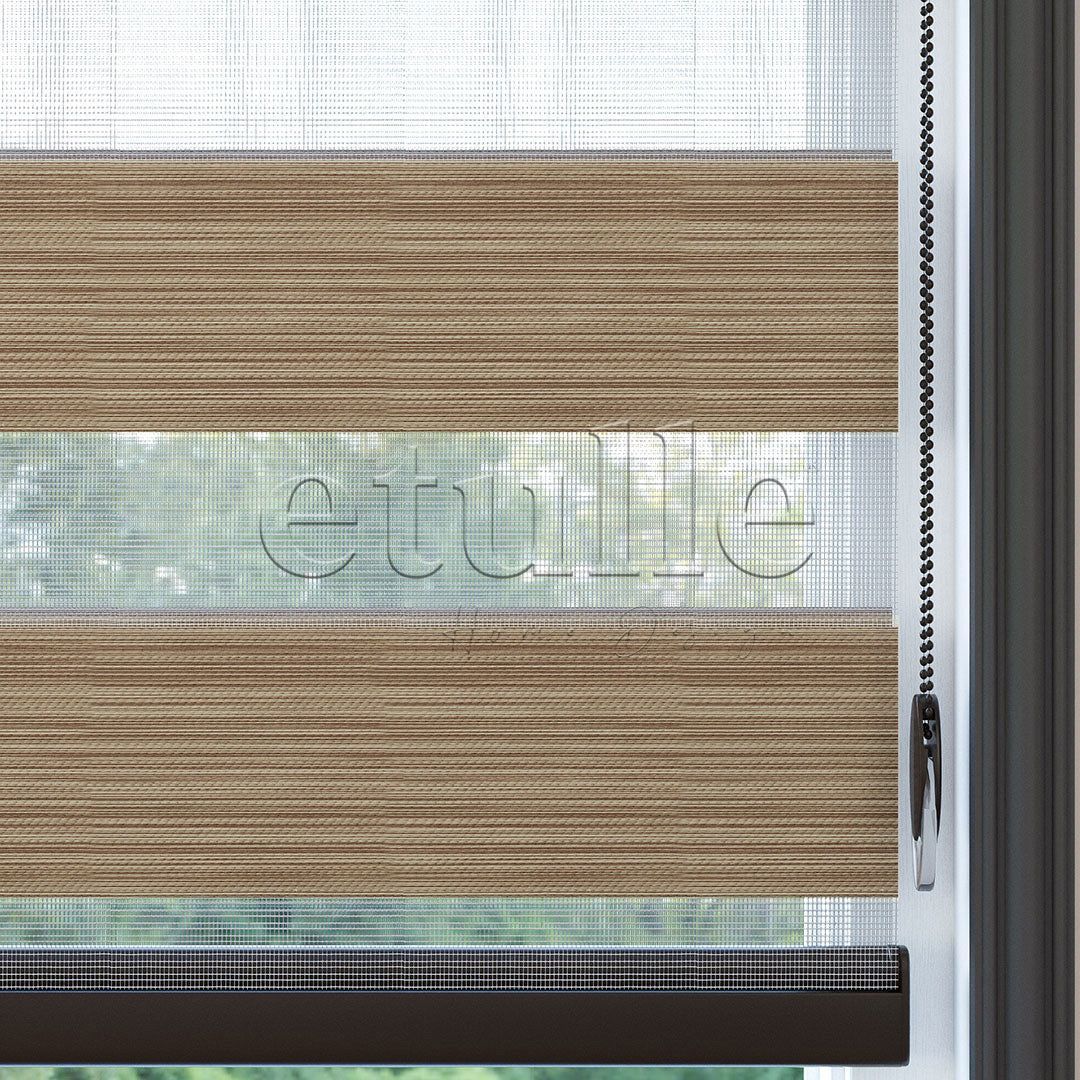 Light Brown Blackout Zebra Curtain | Bolsena