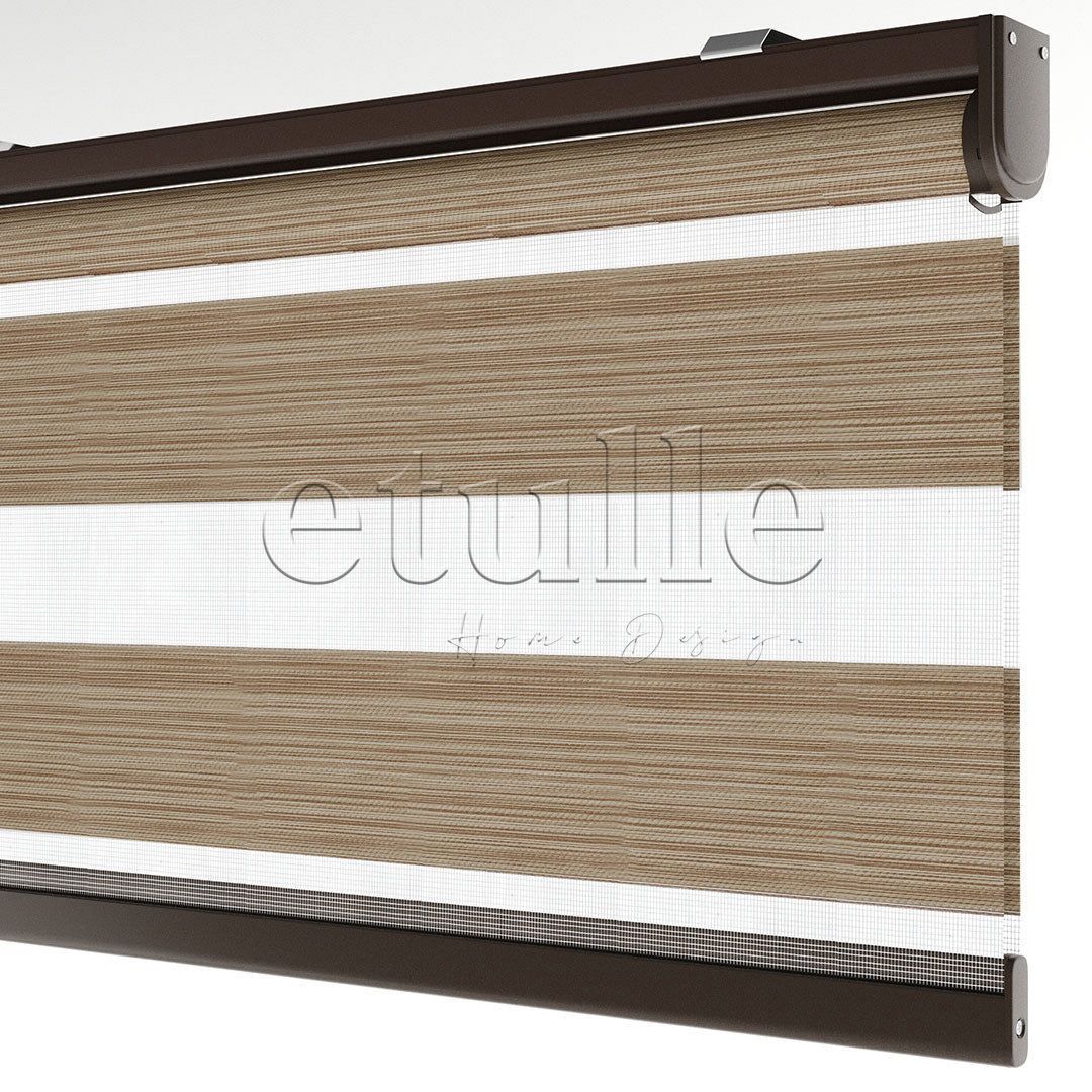 Light Brown Blackout Zebra Curtain | Bolsena