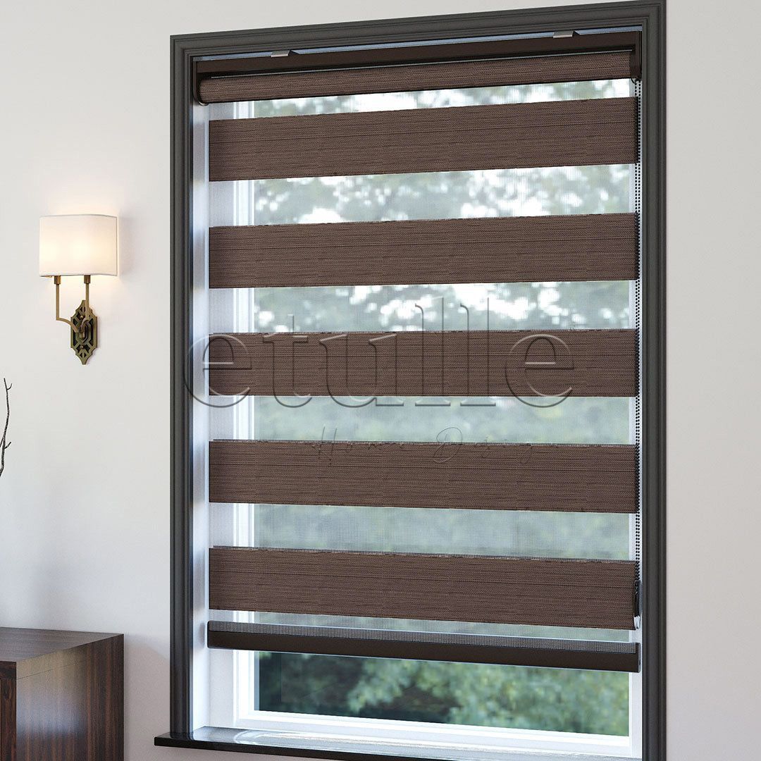 Brown Blackout Zebra Curtain | Bolsena