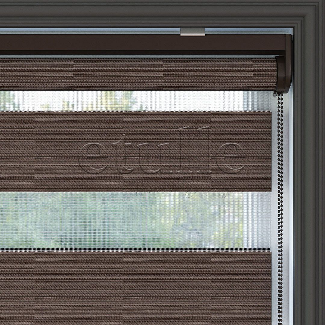 Brown Blackout Zebra Curtain | Bolsena