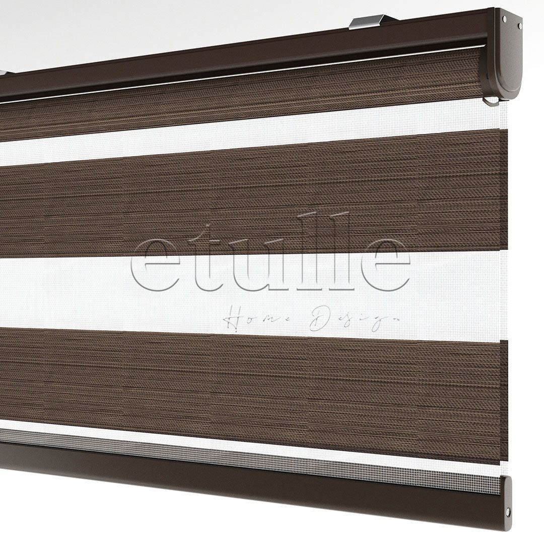 Brown Blackout Zebra Curtain | Bolsena
