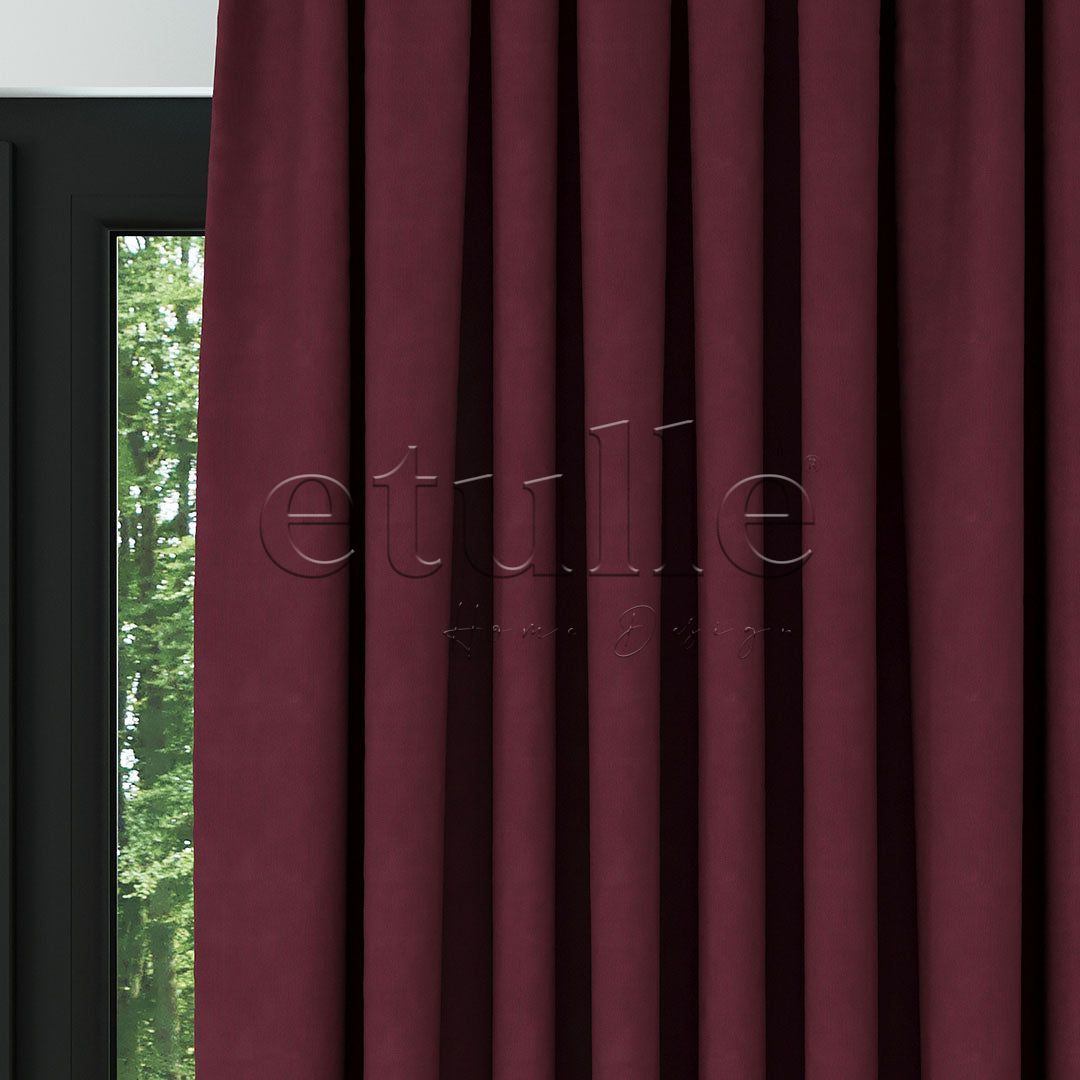 Bordo Naturel Keten Fon Perde | Casual