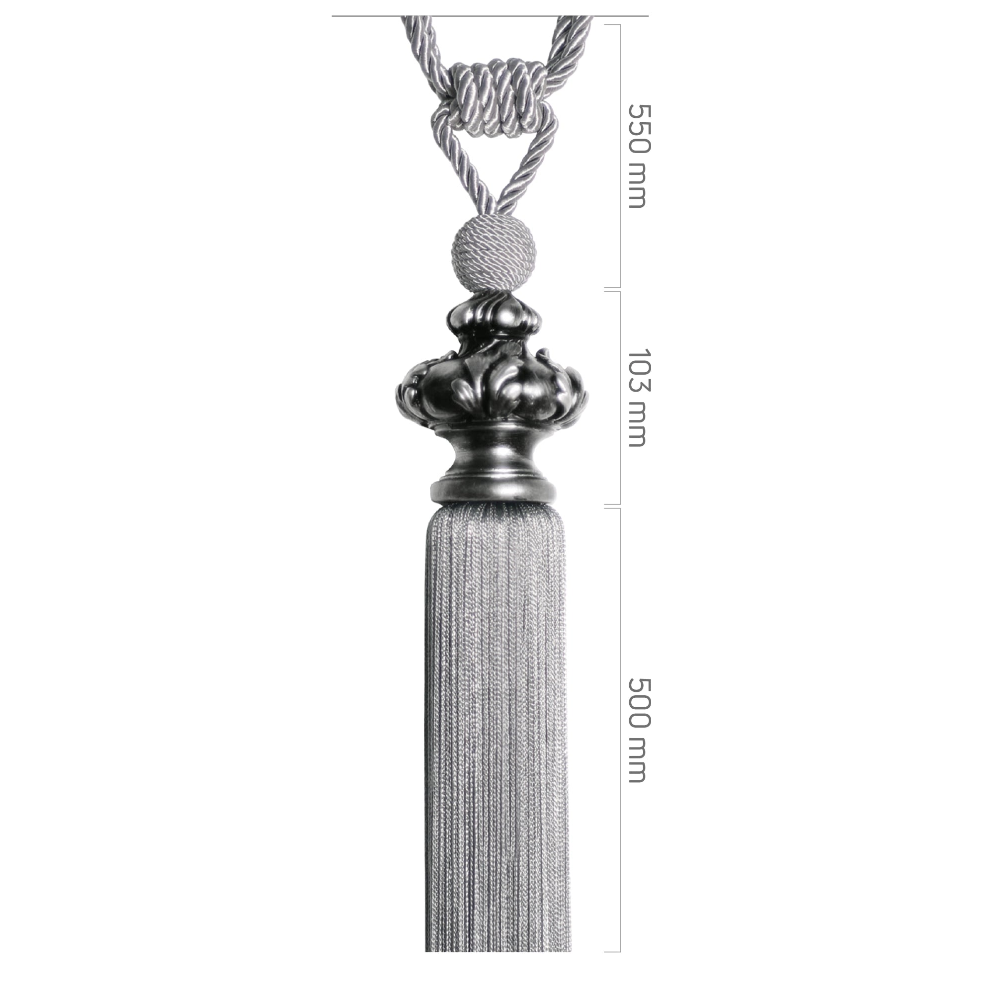 Braçol - Gümüş Siyah Eskitme Metal - Kraliyet