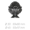 Rustik Perde Borusu 30 mm - Siyah Eskitme Metal - Flora