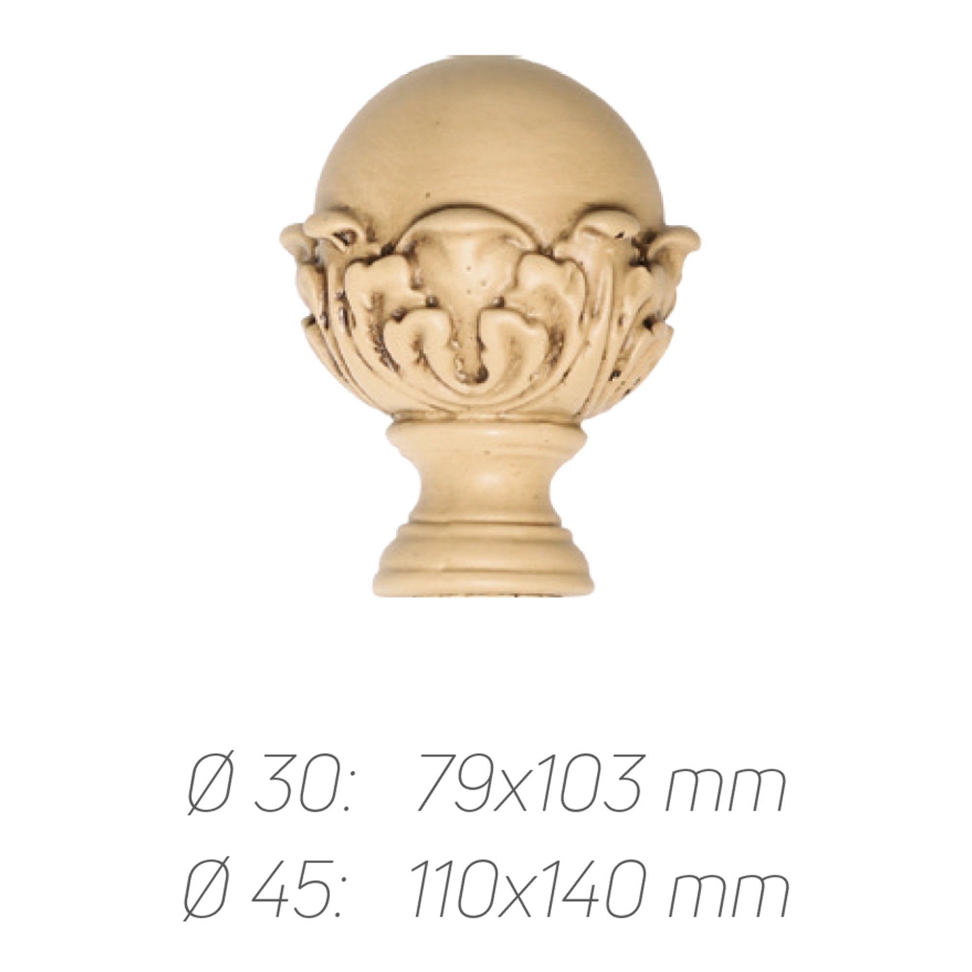 Rustik Perde Borusu 30 mm - Sarı Eskitme Metal - Ornato