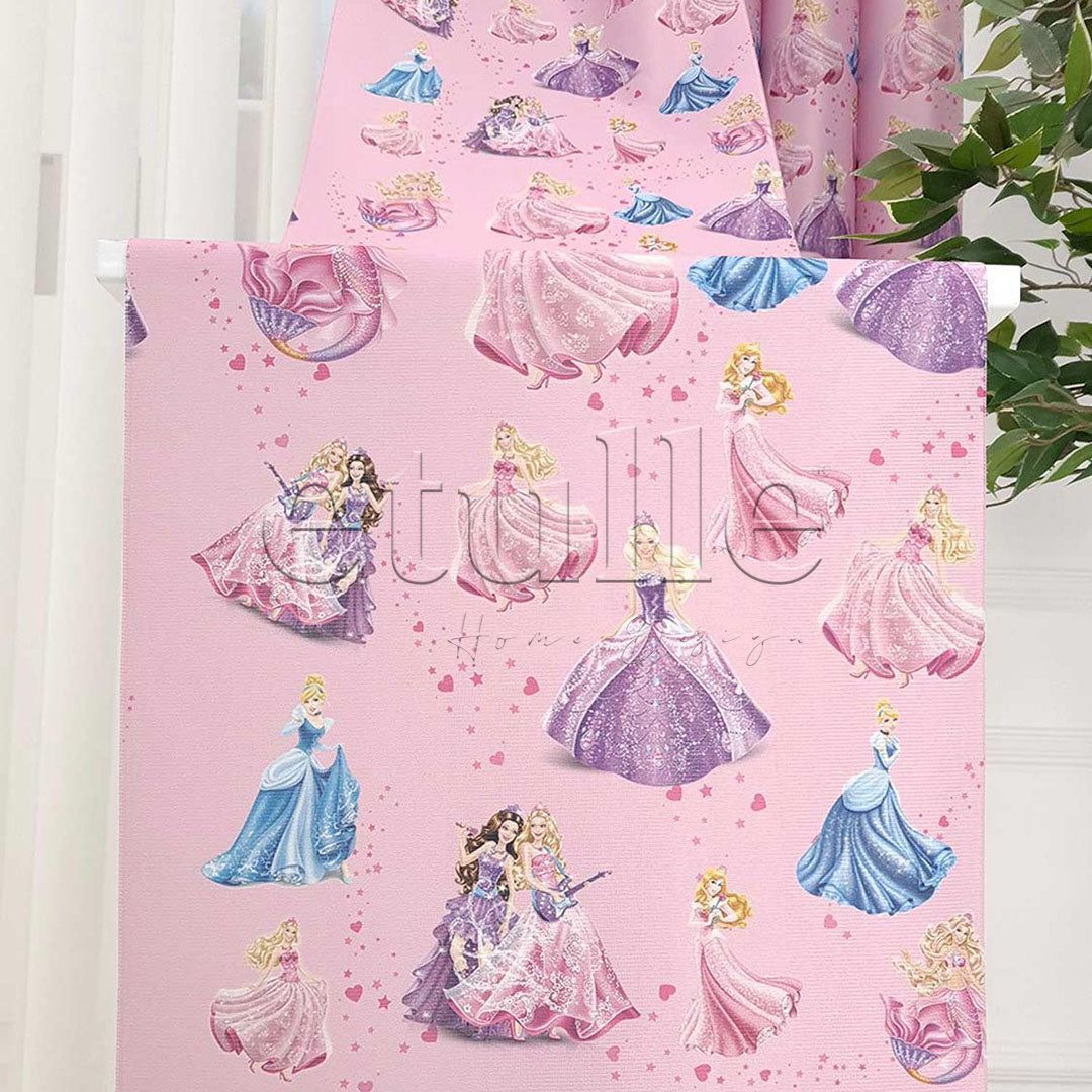 Cindrella - Children's Room Vertical Tulle Curtains