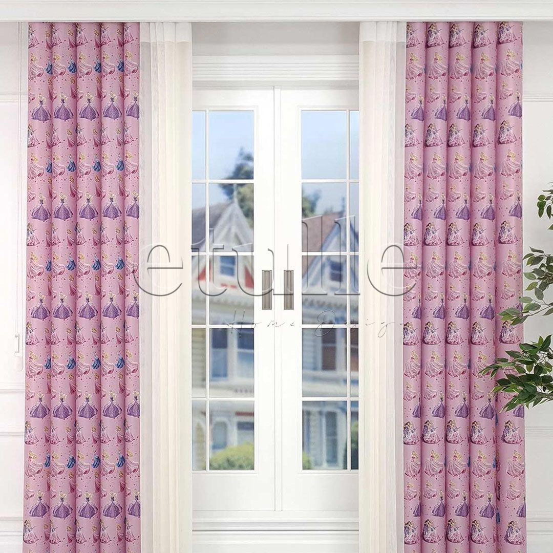Cindrella - Children's Room Vertical Tulle Curtains