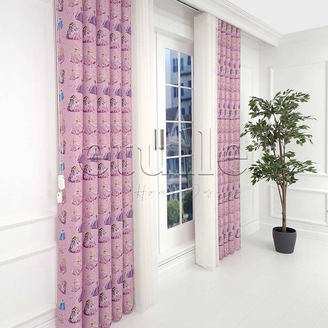 Cindrella - Children's Room Vertical Tulle Curtains