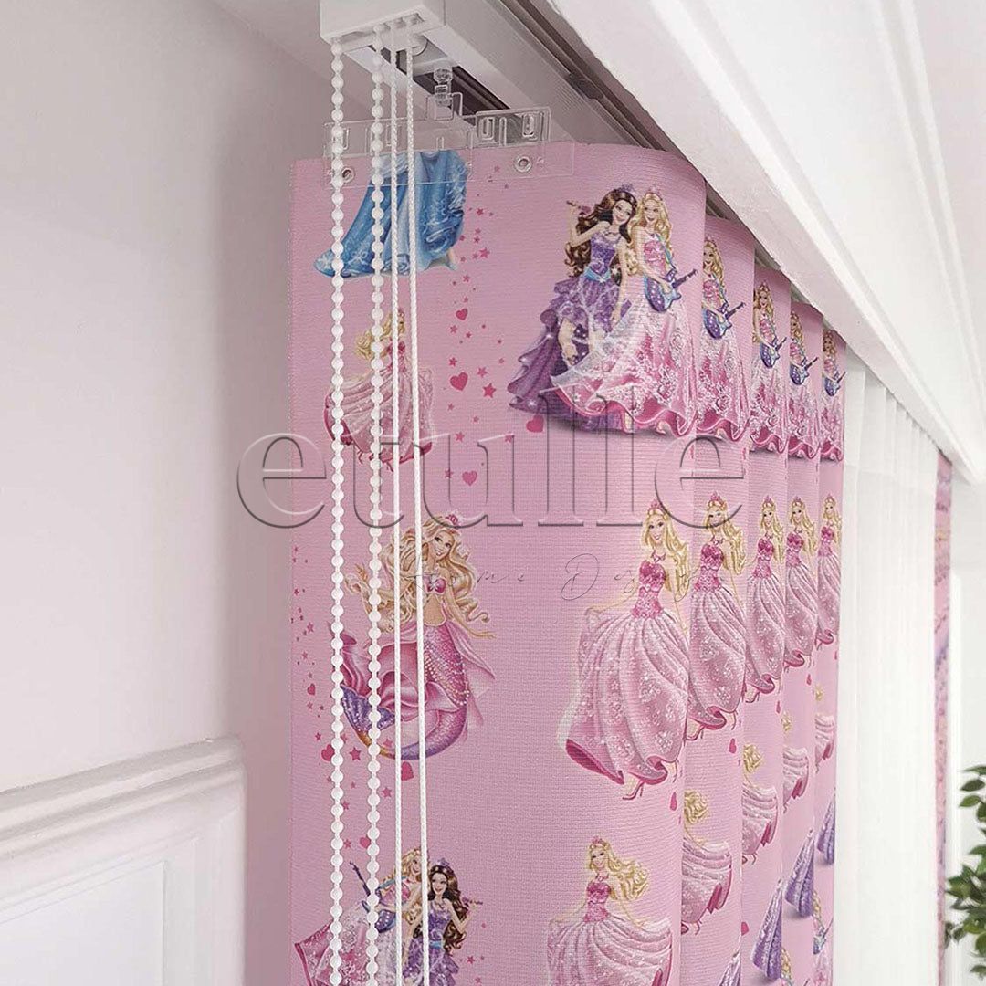 Cindrella - Children's Room Vertical Tulle Curtains