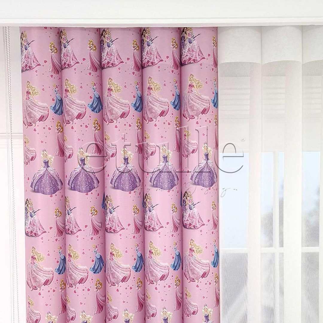 Cindrella - Children's Room Vertical Tulle Curtains