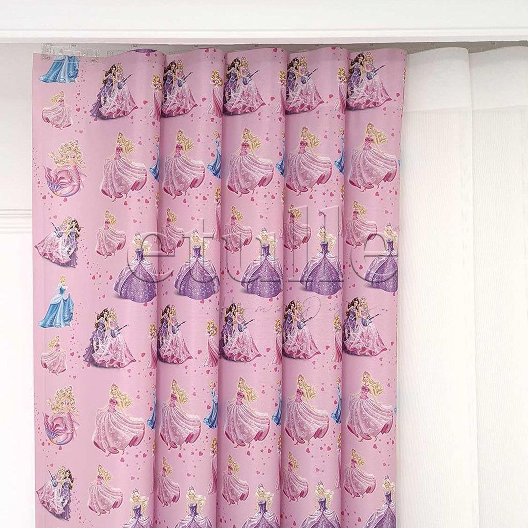 Cindrella - Children's Room Vertical Tulle Curtains