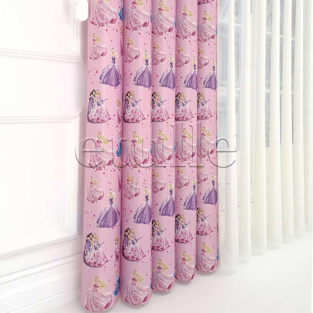 Cindrella - Children's Room Vertical Tulle Curtains
