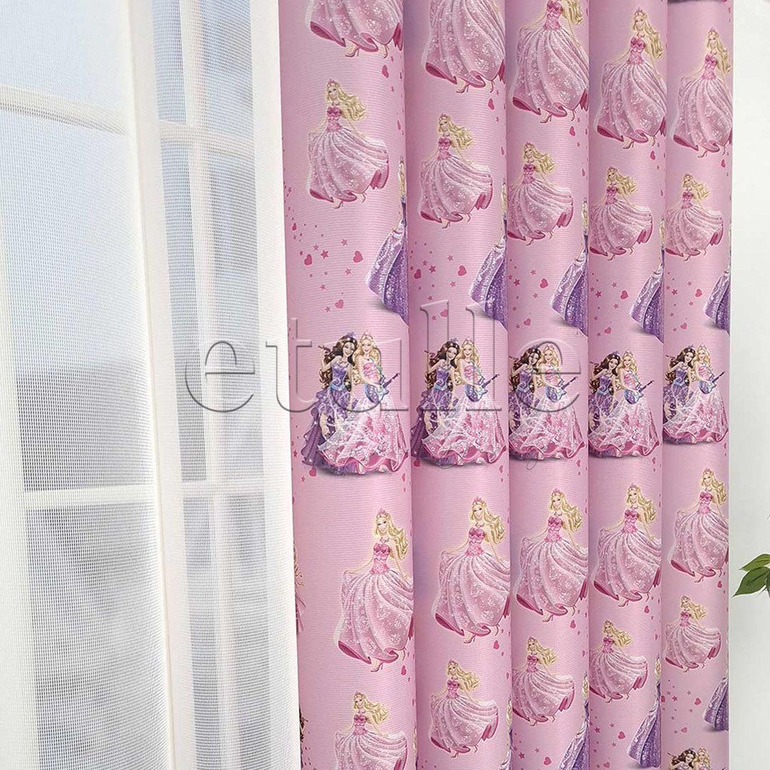 Cindrella - Children's Room Vertical Tulle Curtains