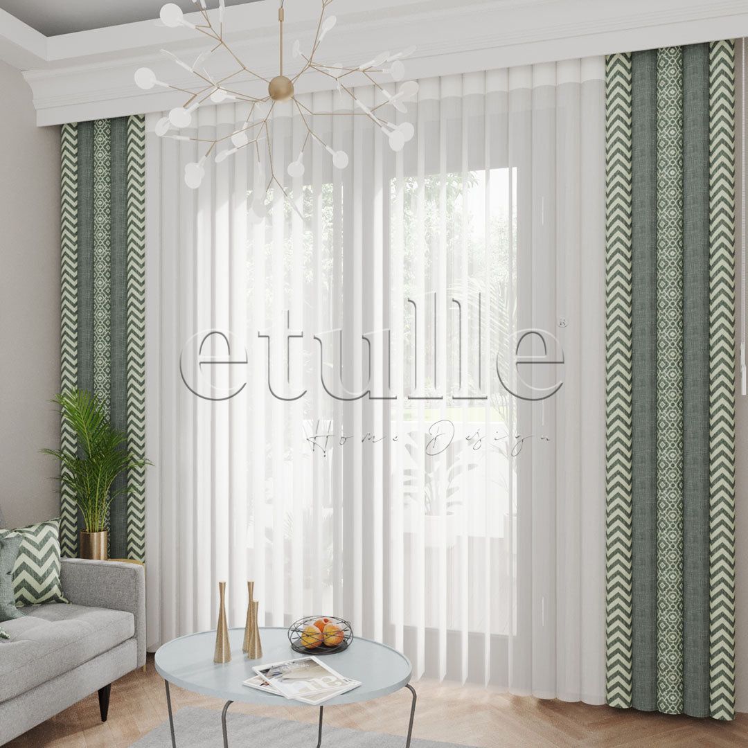 Devon King - Printed Vertical Tulle Curtain