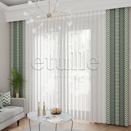 Devon King - Printed Vertical Tulle Curtain
