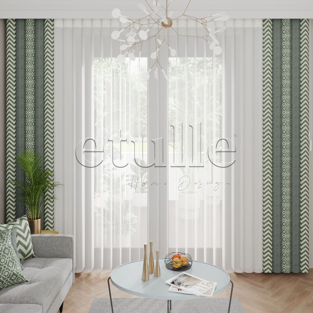 Devon King - Printed Vertical Tulle Curtain