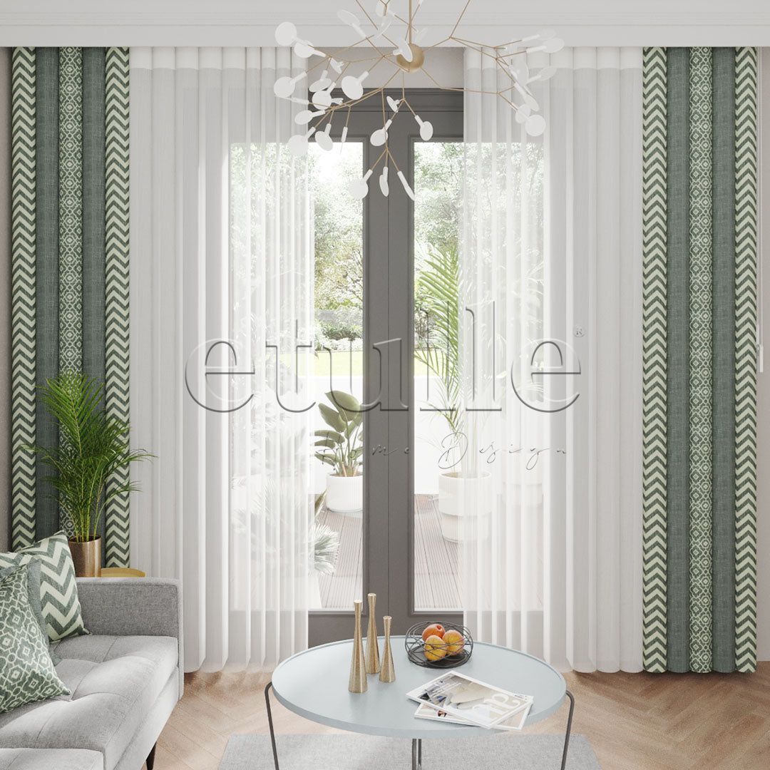 Devon King - Printed Vertical Tulle Curtain