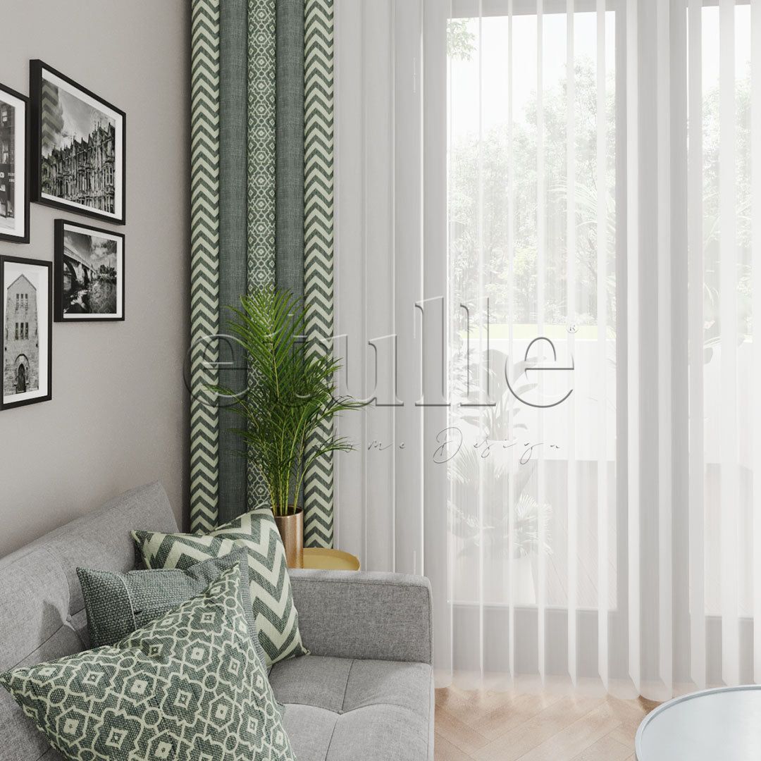 Devon King - Printed Vertical Tulle Curtain